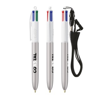 BIC® 4 Colours Glacé with Lanyard - Fabrication Française