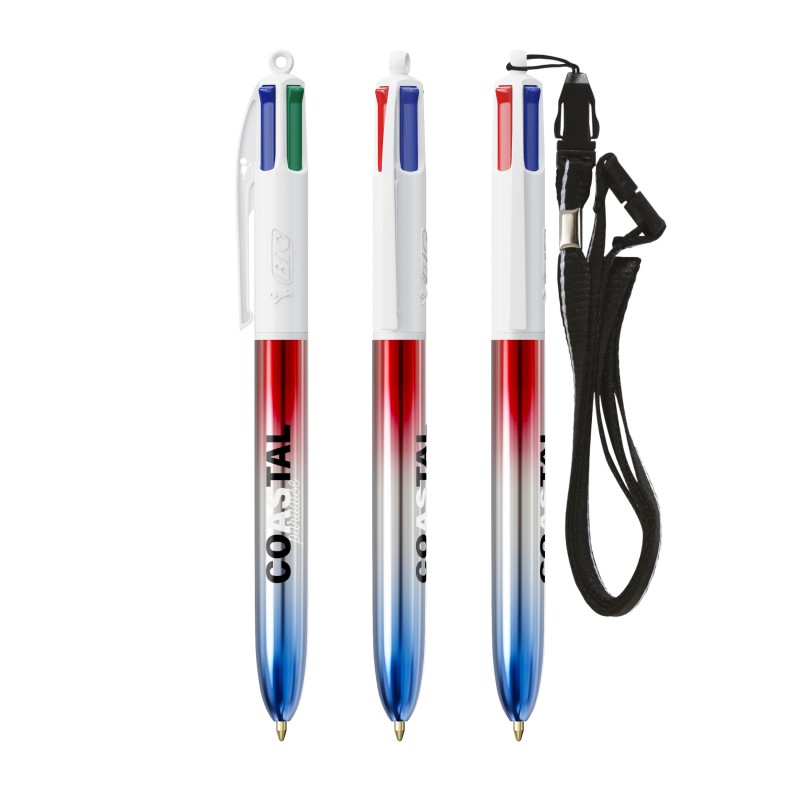 BIC® 4 Colours® Flags Collection + lanyard - Fabrication Française