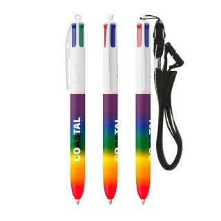 BIC® 4 Couleurs® Rainbow Decor + Lanyard - Fabrication Française
