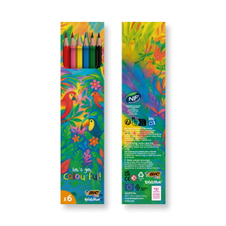 BIC® Kids Evolution® Set de crayons de couleurs x6 unités - Fabrication Française