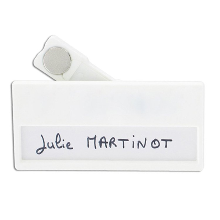 BADGE AVEC ZONE NOMINATIVE ET AIMANT - PS