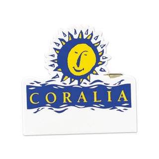 BADGE PLASTIQUE (PS) AVEC AIMANT - PS CHOC