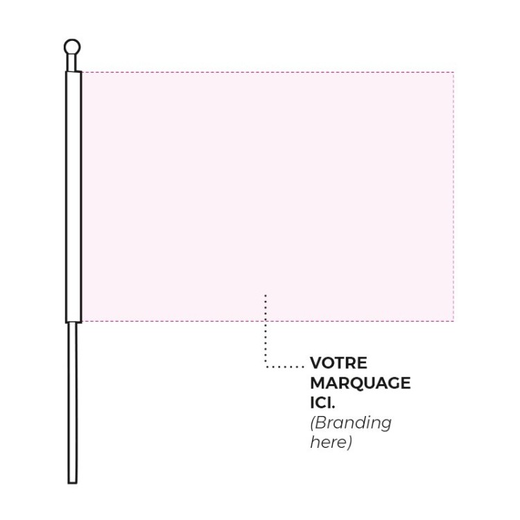 MINI DRAPEAU DE SUPPORTER - Polyester