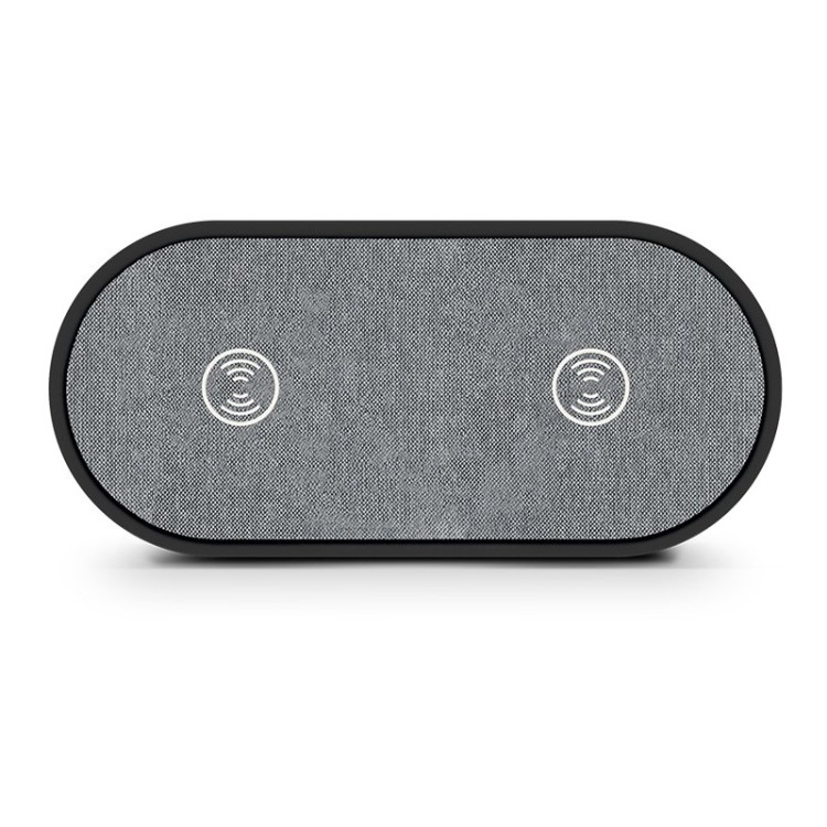 STATION DE CHARGE DUO PAR INDUCTION (SANS FIL) - Plastique, PU, Tissu