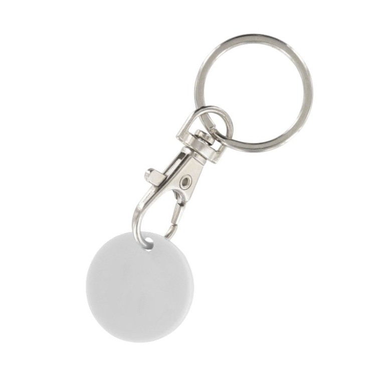 PORTE-CLES MOUSQUETON METAL AVEC JETON CADDIE - PS, ACIER