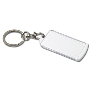 PORTE-CLES PORTE ETIQUETTE AVEC MOUSQUETON - ABS, PMMA