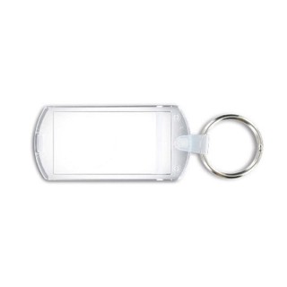 PORTE CLES TRANSPARENT PORTE-ETIQUETTE (anneau 25 mm) - SAN