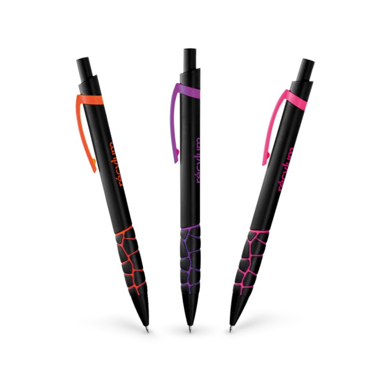 STYLO BILLE ECRITURE NOIRE CORPS ET CLIP PLASTIQUE - ABS