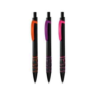 STYLO BILLE ECRITURE NOIRE CORPS ET CLIP PLASTIQUE - ABS