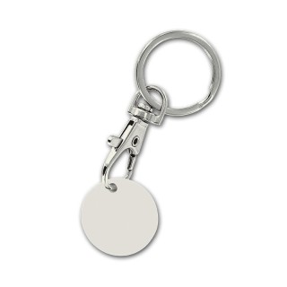 PORTE-CLES MOUSQUETON METAL AVEC JETON EN BIOCOMPOSITE BIOPLAST(r) - B