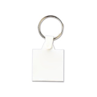 PORTE CLES PLASTIQUE SOUPLE CARRE 35x35 mm (anneau 25 mm) - PVC SOUPLE