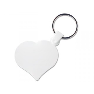 PORTE CLES PLASTIQUE SOUPLE FORME COEUR (anneau 25 mm) - PVC SOUPLE