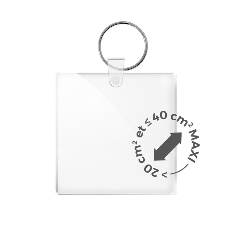 PORTE CLE CREATION PMMA EP 3mm ENTRE 20 cm2 MAXI 40 cm2 - PMMA