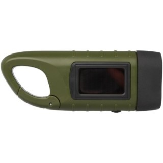 STAC Lampe de poche dynamo solaire Helios en plastique recyclé avec mousqueton