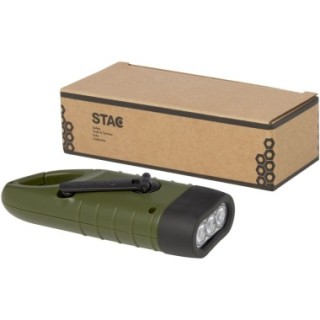 STAC Lampe de poche dynamo solaire Helios en plastique recyclé avec mousqueton