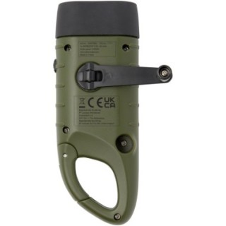 STAC Lampe de poche dynamo solaire Helios en plastique recyclé avec mousqueton