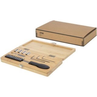 STAC Ensemble d'outils Rivet 19 pièces en bambou/plastique recyclé