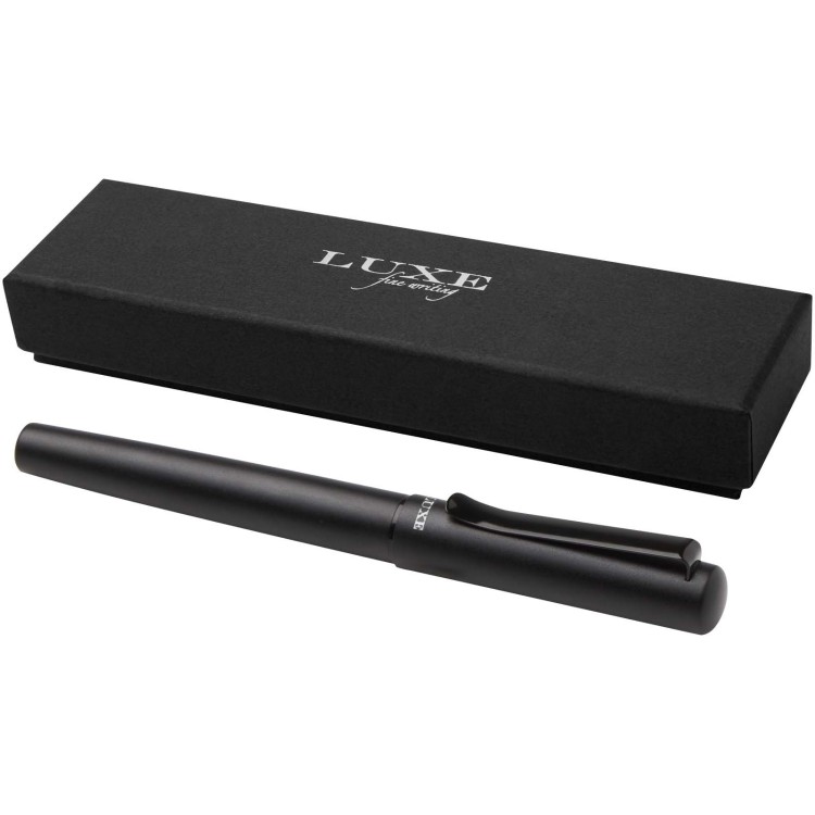 Luxe Stylo plume Lucetta en aluminium recyclé (encre noire)