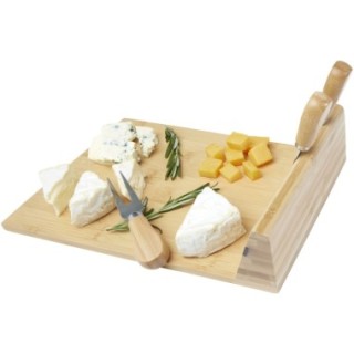 Seasons Plateau à fromage et accessoires magnétiques Mancheg en bambou