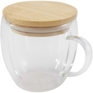 Seasons Tasse en verre Lenora de 250 ml avec couvercle en bambou