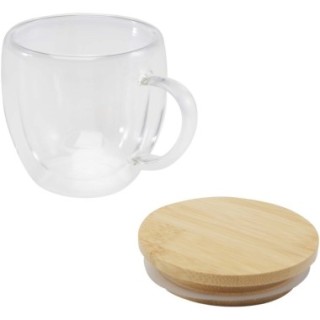 Seasons Tasse en verre Lenora de 250 ml avec couvercle en bambou