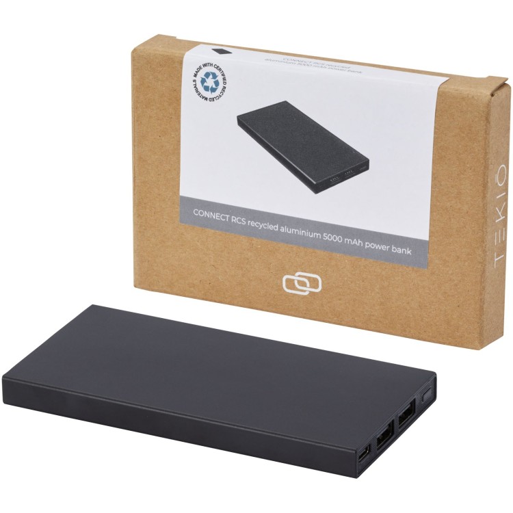 Tekiō® Batterie de secours Connect de 5 000 mAh en aluminium recyclé