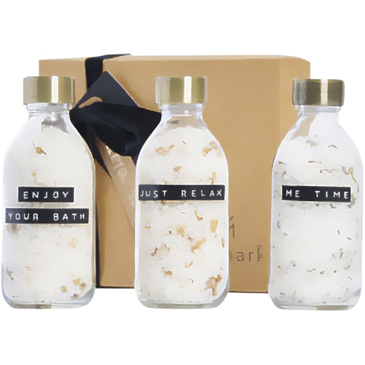 WELLmark Coffret cadeau avec sel de bain WELLmark Just Relax avec 3 pièces de 200 ml