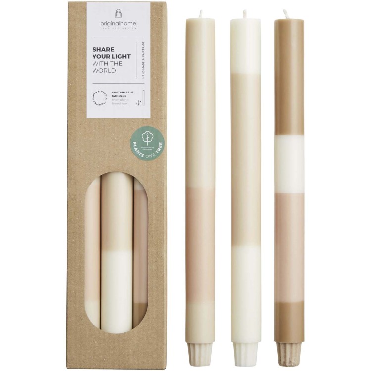 Originalhome Bougies d’aspect craie Originalhome par lot de 4